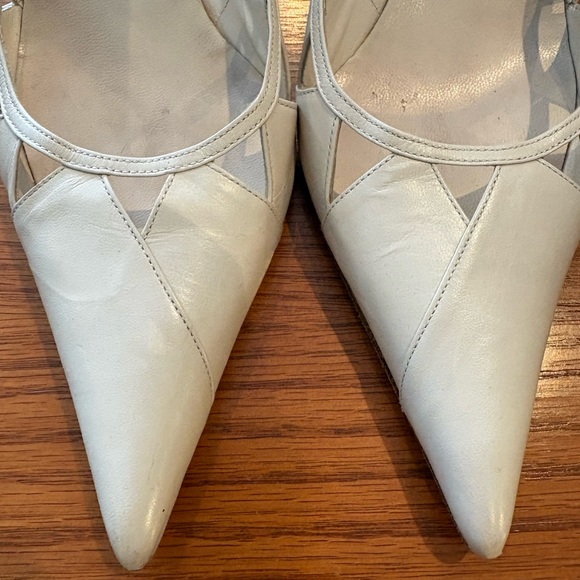 Michel Perry Cream Cutout Heels - Picture 2 of 3